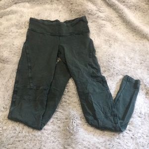 olive green moto style leggings